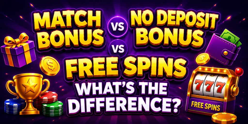 Match Bonus vs No Deposit Bonus vs Free Spins What's the Difference