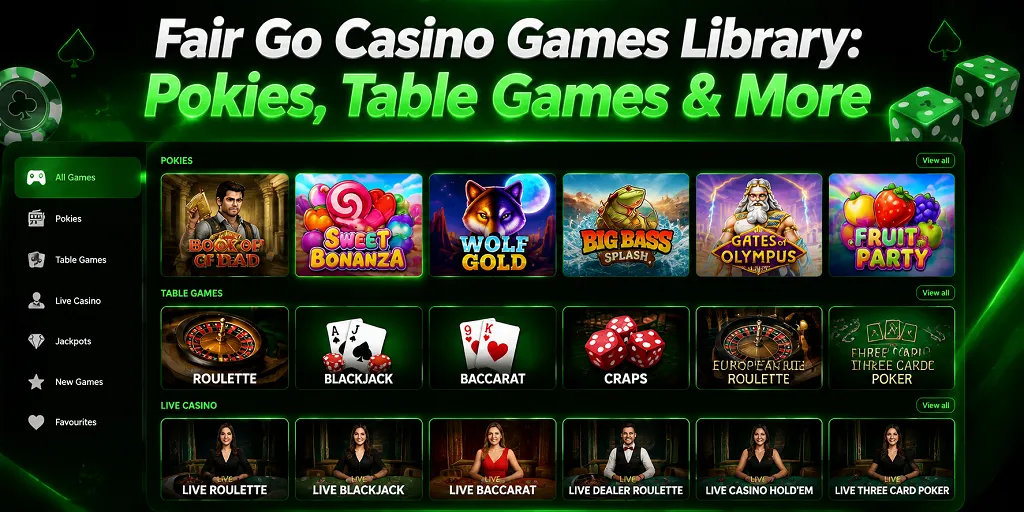 Fair Go Casino Games Library Pokies, Table Games & More