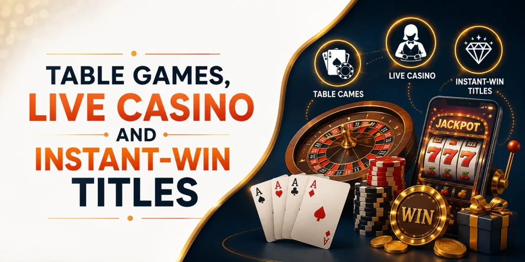 Table Games, Live Casino And Instant-Win Titles